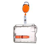 Waizmann.IDeaS 1x Ausweisset Ausweis-Set - Ausweisjojo Jojo Zipper oval + Kartenhülle mit Ausschieber - Kartenhalter Ausweis Hülle horizontal Schutzhülle Namensschild Ausweishalter Kunststoff