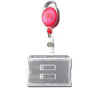 Waizmann.IDeaS® 1x Ausweisset - Ausweisjojo Jojo Zipper oval + Kartenhülle für 2 Karten mit 2 TRANSPARENTE Ausschieber - Kartenhalter Ausweishülle querformat horizontal GROSSE FARBAUSWAHL