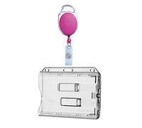 Waizmann.IDeaS® 1x Ausweisset - Ausweisjojo Jojo Zipper oval + Kartenhülle für 2 Karten mit 2 TRANSPARENTE Ausschieber - Kartenhalter Ausweishülle horizontal GROSSE FARBAUSWAHL