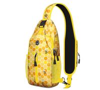 Wakasui Bee Crossbody Sling Rucksack Honey Mini Wasserabweisend Sling Bag mit verstellbarem Brustgurt Rucksack für Outdoor Wandern Radfahren Sport - Anti-Diebstahl