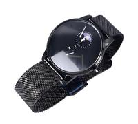 Wakects Men Moonphase Quartz Watch, Hohe Präzision, Ultra -dünne, Edelstahl -Netzband, Mondphasen Design, Quarzbewegung, Elegantes Design für übereinstimmende Outfits, Genaue Zeitmessung,
