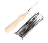 Wakects Wollfilznadel-Set, 18 Edelstahlnadeln mit 3 Verschiedenen Längen und Holzgriff für DIY-Spielzeughandwerk und Handarbeitsersatz