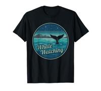 Walbeobachtung Retro Leuchtturm Ozean Abenteuer Grafik T-Shirt