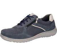 Sneaker WALDLÄUFER "HERWIG", Herren, Gr. 11,5 (46,5), marine, hellgrau, Textil, Veloursleder, unifarben mit Farbeinsatz, Basic, Schuhe Sneaker, Komfortschuh, Bequemschuh, Schnürschuh in Komfortweite H