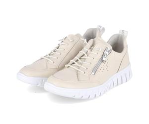 Waldläufer 916003-169/111 orthopädischer Schnürhalbschuh Glattleder Damen in beige - Gr. 42