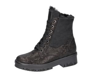 Waldläufer Alea Warmfutter Stiefeletten schwarz gemustert H-Weite für Damen, schwarz, Größe 41 EU / 7,5 UK