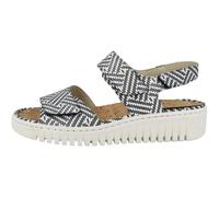 Waldläufer Willow Sandale weiß grau gemustert H-Weite 955001 - Größe 40