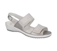 Waldläufer Damen-Sandalen 225017 402 573 Ginger Memphis Denver mit Klettverschluss, Taupe Cement Silber, 40.5 EU