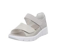 Waldläufer Damen Sandalen Adea Sandale Lederkombination Fußbett Bequem Freizeit gemustert Adea Sandale Weite K Damen beige