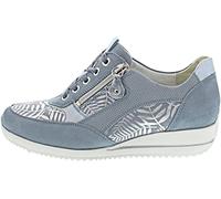 Waldläufer Damen Schnürhalbschuhe Himona Schnürschuh Lederkombination Freizeit Sport Schuhe Animal Print