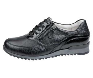 Waldläufer - Damen Schnürschuh Hurly schwarzHirschleder Schwarz - Gr. - UK 6½