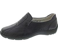 Waldläufer Damen Leder Slipper schwarz, Weite H, 1333101/6.5