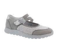 Waldläufer H-Alina Klett-Ballerina, Leder/Stretch, Cement Silber, OrthoTritt, Weite H 778H31-304-013 (Größe: 37)