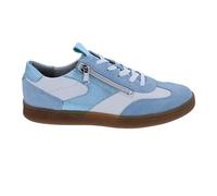 Waldläufer H-Daisy Sneaker mit Fußbett zum Wechseln 704005-302-152, Velour- / Glattleder Kombi., Hellblau mit Weiß, Weite H Blau Gr. 42