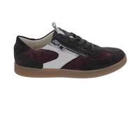 Waldläufer H-Daisy Sneaker mit Fußbett zum Wechseln 704005-407-166, Velourleder und Cord, Braun-Bordeaux, Weite H Braun Gr. 37 1/2