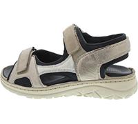 Waldläufer H-Joline Sandale 756004-500-408 Metallic- / Nubukleder mit Neopren in Corda Stein schwarz Weite H Beige Gr. 39