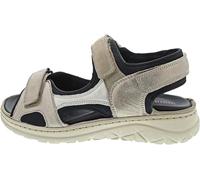 Waldläufer H-Joline Sandale 756004-500-408 Metallic- / Nubukleder mit Neopren in Corda Stein schwarz Weite H Beige Gr. 37