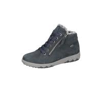 Waldläufer H-Teresa Damen Schnürstiefelette Nubuk-/Veloursleder blau