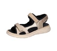 Waldläufer H-Joline Sandale 756004-500-408 Metallic- / Nubukleder mit Neopren in Corda Stein schwarz Weite H Beige Gr. 38 1/2