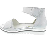 Waldläufer Hakura Sandale 351005-113-211, Fume (Metallic Glattleder), Silber, Weite H, Klettverschluss Grau Gr. 40 1/2