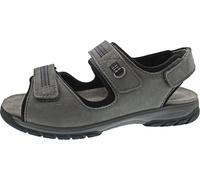 Sandale WALDLÄUFER "Harald", Herren, Gr. 10 (44,5), grau, Nubukleder, sportlich, Schuhe, Sommerschuh, Klettschuh, Outdoorsandale, mit Klettriemchen, G-Weite (84176528-10) grau