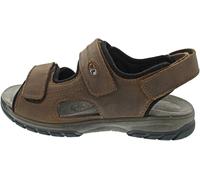 Riemchensandale WALDLÄUFER "HARALD", Herren, Gr. 9 (43), braun (dunkelbraun), Nubukleder, Schuhe Riemchensandale, Sommerschuh, Klettschuh, Outdoorschuh, in komfortabler H-Weite (58726431-9) dunkelbrau