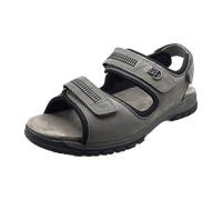 Sandale WALDLÄUFER "Harald", Herren, Gr. 7 (40,5), grau, Nubukleder, Schuhe Sandale, Sommerschuh, Klettschuh, Outdoorsandale, mit Klettriemchen, G-Weite (84176528-7) grau