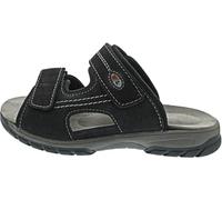 Pantolette WALDLÄUFER "Harald", Herren, Gr. 11 (46), schwarz, Nubukleder, unifarben, Schuhe Pantolette, Sommerschuh, Schlappen, Klettschuh, in Weite H (= sehr weit) (43591916-11)