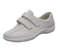 Waldläufer Henni Damen Slipper Bequemschuh aus Echtleder in Grau in Weite H mit Klettverschluss. Latte grau Gr. 38