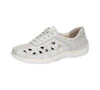 Schnürschuh WALDLÄUFER "HENNI", Herren, Gr. 6,5, weiß, silberfarben, Nappaleder, metallic, Basic, Schuhe Schnürschuh, Freizeitsneaker, Halbschuh, Bequemschuhm, Komfortweite H (= sehr weit) (74475634-6