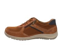Sneaker WALDLÄUFER "HERWIG", Herren, Gr. 9,5 (44), cognac, dunkelblau, Textil, Veloursleder, unifarben mit Farbeinsatz, Basic, Schuhe Sneaker, Komfortschuh, Bequemschuh, Schnürschuh in Komfortweite H