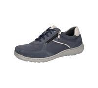 Sneaker WALDLÄUFER "HERWIG", Herren, Gr. 9 (43), marine, hellgrau, Textil, Veloursleder, unifarben mit Farbeinsatz, Basic, Schuhe Sneaker, Komfortschuh, Bequemschuh, Schnürschuh in Komfortweite H (= s