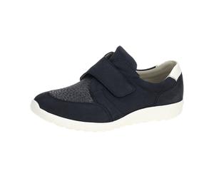 Waldläufer Ira Schuhe blau M-Weite OrthoTritt Klett 815M32 für Damen, blau, Größe 37 ½ EU / 4,5 UK