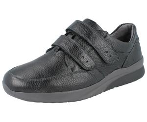 Waldläufer K-Fabian Herren Halbschuhe Klettschuhe schwarz Glattleder Hirsch
