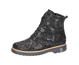 Waldläufer Kitomi Winter Stiefel schwarz Blumen K-Weite für Damen, schwarz, Größe 38 EU / 5 UK