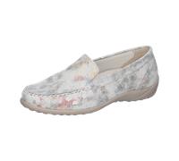 Waldläufer Mokassin Kläre mit Fußbett zum Wechseln 640004-103-299, leicht glänzendes Nubukleder, Beige-Multicolor, Weite K Beige Gr. 38