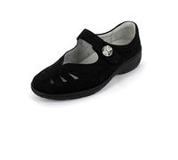 Waldläufer Damen Halbschuh Kya Denver – schwarz, Klettverschluss, Weite K – Gr. 39