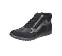 Waldläufer M-IRA Bootie OrthoTritt 815M80-304-001, Nubukleder/Minileostretch, schwarz, Schnürung u. Reißverschl., Weite M Schwarz Gr. 37