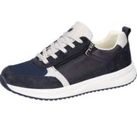 Sneaker WALDLÄUFER "H-MATTI", Herren, Gr. 8 (42), blau (dunkelblau, weiß), Veloursleder, Textil, sportlich, Schuhe, Schnürschuh, Halbschuh in Komfortweite H (= sehr weit) (86825657-8) dunkelblau, weiß