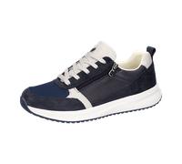 Sneaker WALDLÄUFER "H-MATTI", Herren, Gr. 9 (43), blau (dunkelblau, weiß), Veloursleder, Textil, sportlich, Schuhe, Schnürschuh, Halbschuh in Komfortweite H (= sehr weit) (86825657-9) dunkelblau, weiß