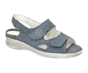Waldläufer Merle Sandale blau silber M-Weite Wechselfußbett - Größe 39.5