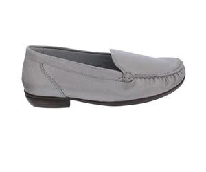 Waldläufer Mokassin mit Fußbett zum Wechseln Hina 437502-131-070, Nubukleder mit Metallic-Effekt, Grau, Weite H Grau Gr. 38