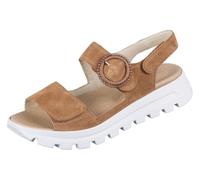 Plateausandale WALDLÄUFER "H-NELE", Damen, Gr. 7,5 (41), braun (cognac), Veloursleder, unifarben, modisch, Schuhe, Sommerschuh, Sandalette, Klettschuh in Komfortweite H (= sehr weit) (11050426-7,5) co