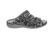 Waldläufer Pantolette Gunna 204501-145-060, leicht glänzendes Nubukleder, Beige-Braun, Pro-Aktiv Fußbett zum Wechseln Beige