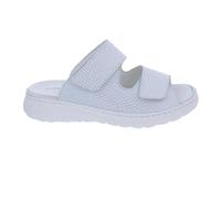 Waldläufer Pantolette H-Joline 756501-106-211, leicht glänzendes Glattleder, Weiß-Silber, weiches Fußbett zum Wechseln Weiß Gr. 38