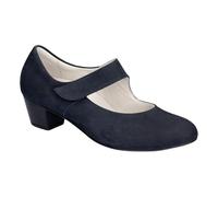 Waldläufer Pumps Hilaria 358312-191-217, Marine - Dunkelblau, Nubukleder, Weite H, Klettverschluss Blau Gr. 39