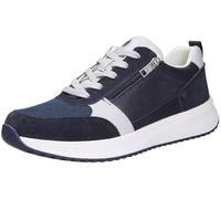 Sneaker WALDLÄUFER "H-MATTI", Herren, Gr. 9 (43), blau (dunkelblau, weiß), Veloursleder, Textil, sportlich, Schuhe, Schnürschuh, Halbschuh in Komfortweite H (= sehr weit) (86825657-9) dunkelblau, weiß