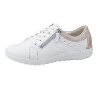 Waldläufer Damen Schnürhalbschuhe Ira Schnürschuh Leder-/Textilkombination Freizeit Sport Schuhe Uni Weiss geschnürt bequem