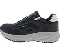 Sneaker WALDLÄUFER "H-PABLO", Herren, Gr. 9,5 (44), nachtblau, weiß, Nappaleder, Textil, Veloursleder, Schuhe Sneaker, Schnürschuh, Halbschuh in Komfortweite H (= sehr weit) (82526628-9,5) nachtblau,
