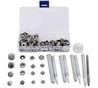 Walfront 40 Sätze Druckknopf Popper Verschluss Leder Jeans Zubehör Basis Werkzeuge w/Fall (12mm, 10mm, 15mm, 17mm)(3)